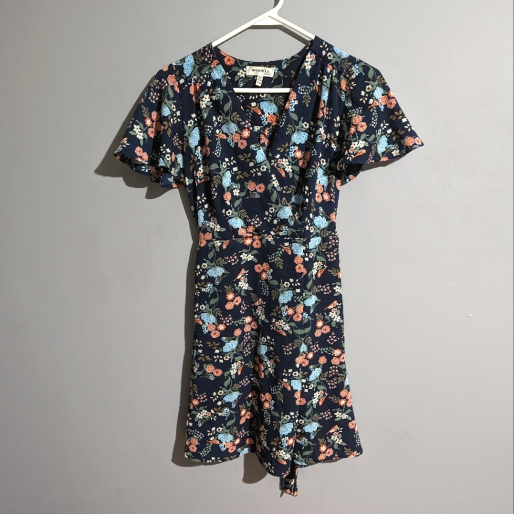 Monteau floral midi dress size XS